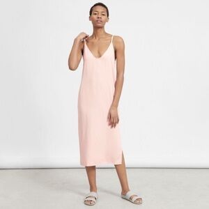 EVERLANE japanese go weave midi slip dress blush pink size 14